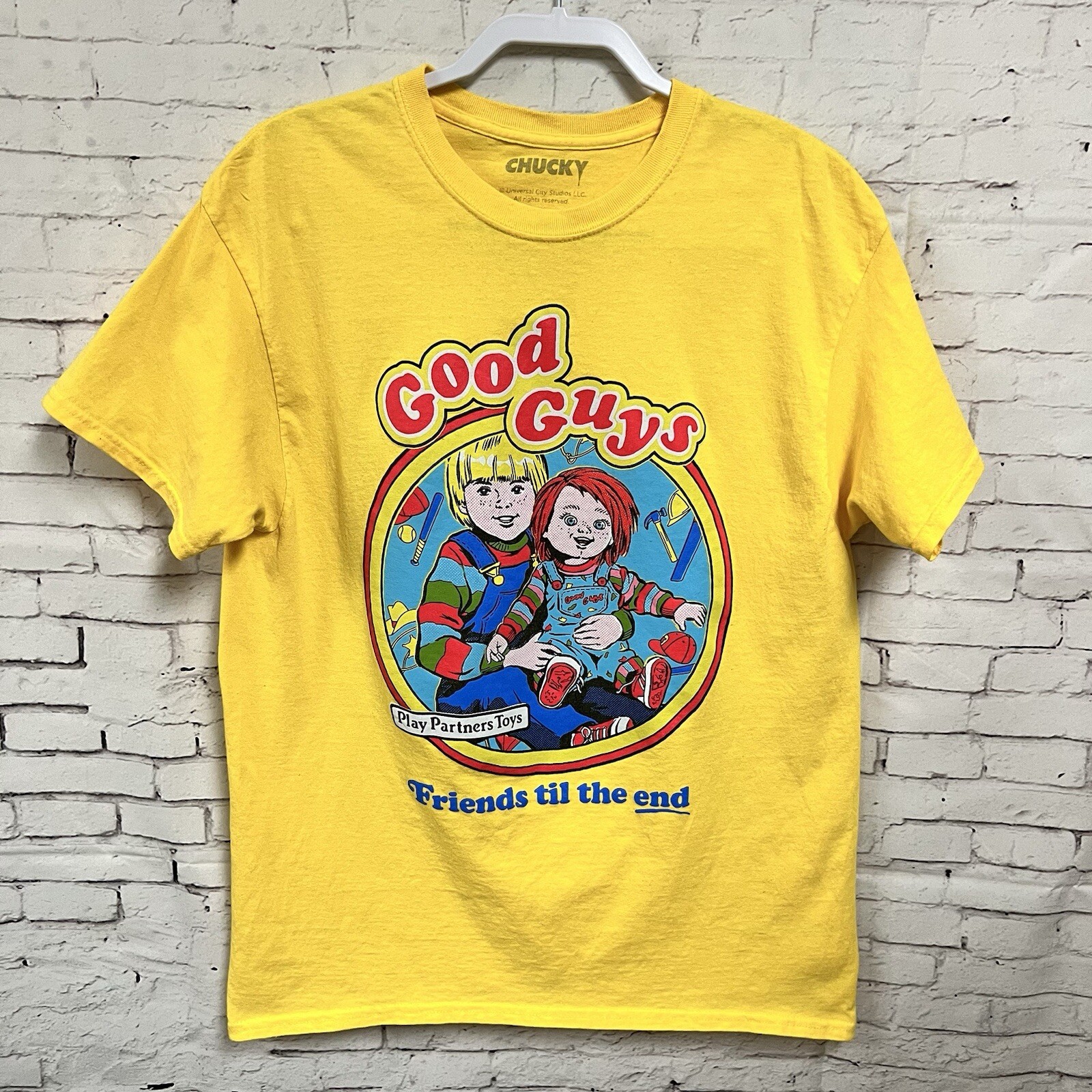 Chucky Good Guys Friends Til The End Movie Graphic T-shirt Men Large Yellow gallery