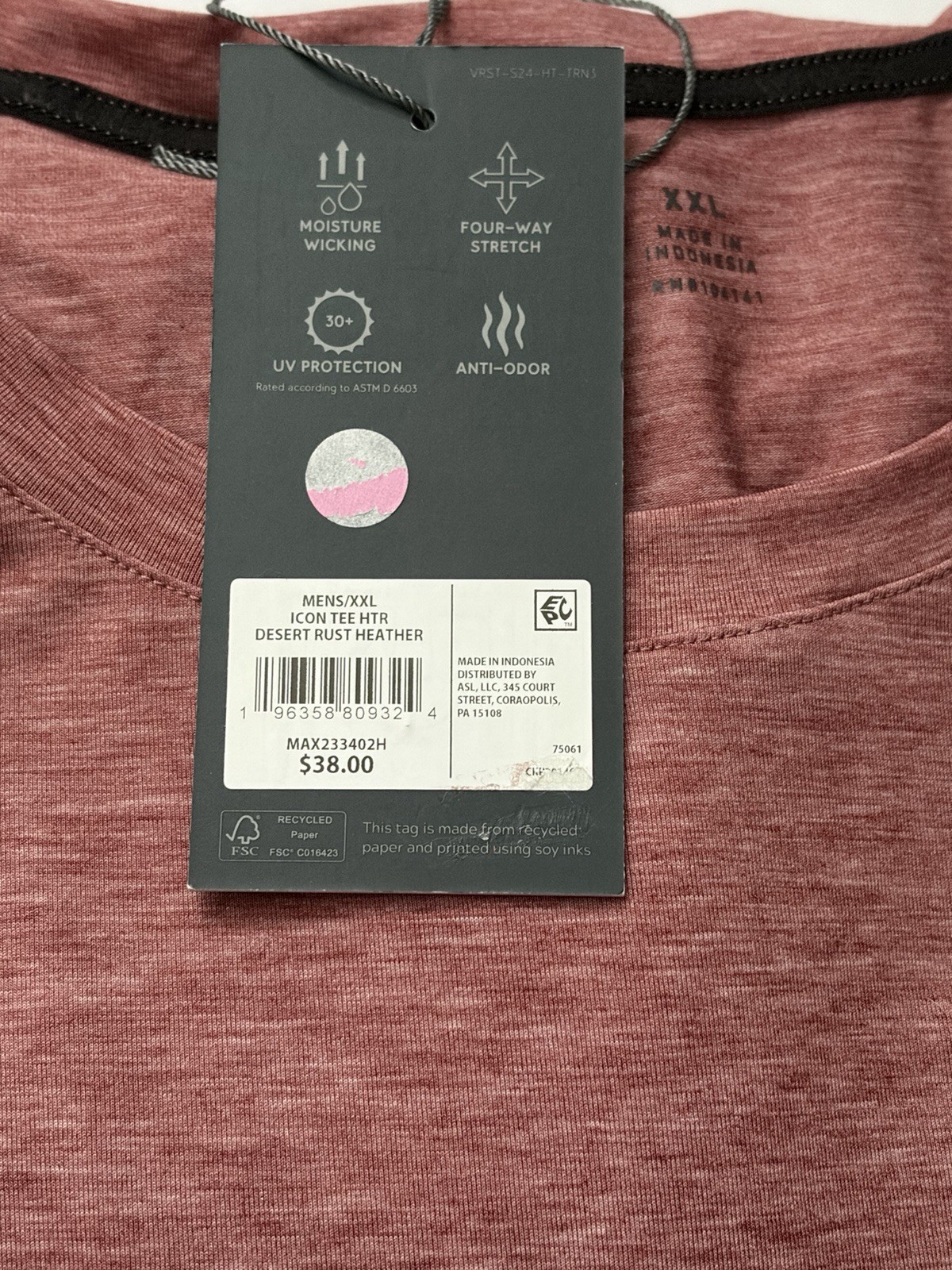 VRST Men’s XXL Icon Short Sleeve Tee Desert Rust Heather gallery
