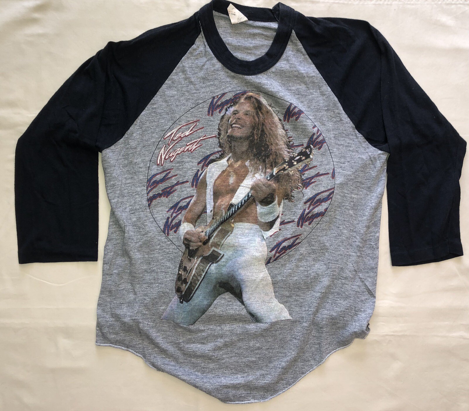 1984 Ted Nugent Shirt World Penetration Tour 1984 2-sided 3/4 Sleeves gallery