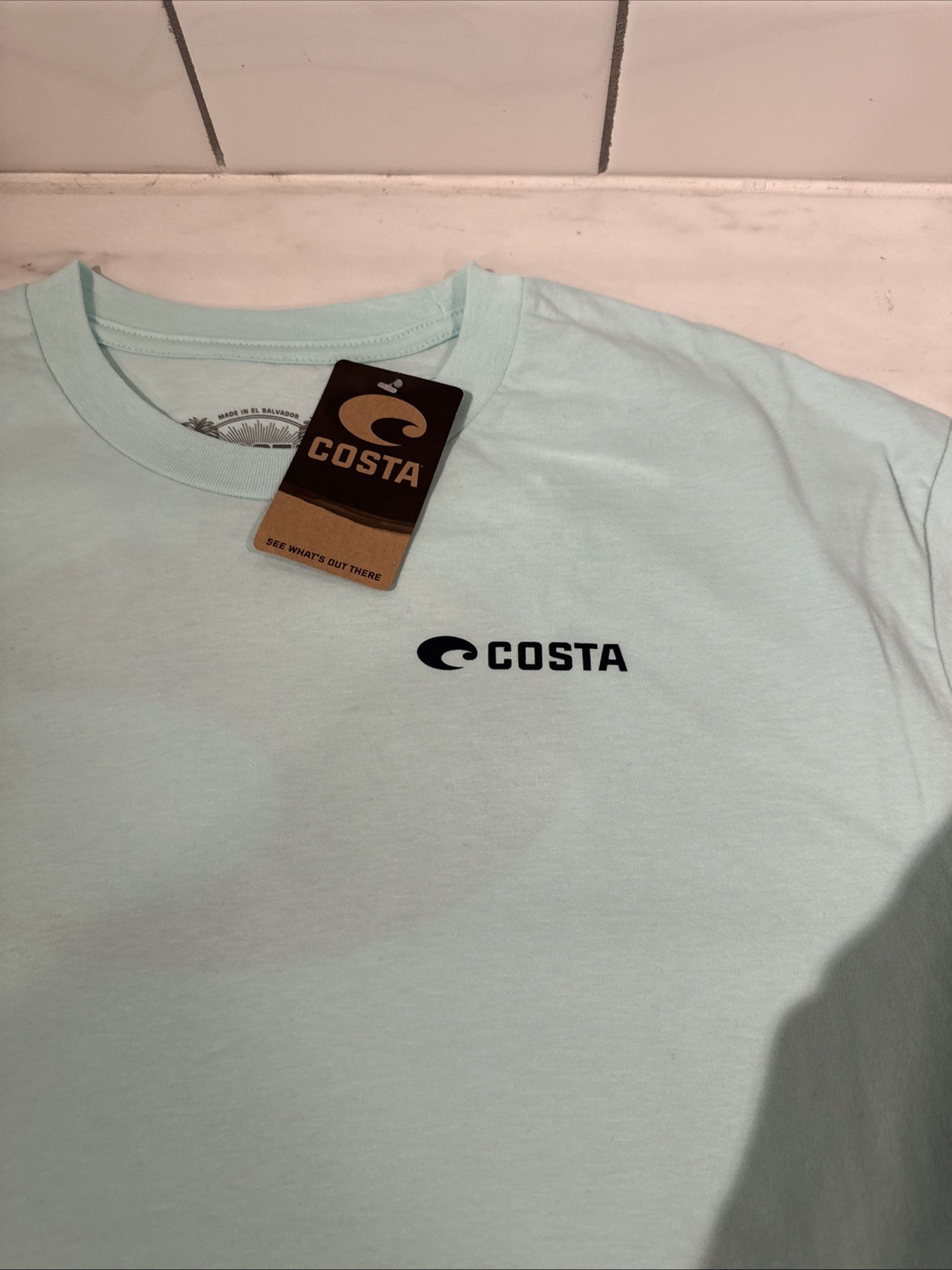 NWT Costa Mens XL Blue Graphic T Shirt Logo Fishing 100% Cotton gallery