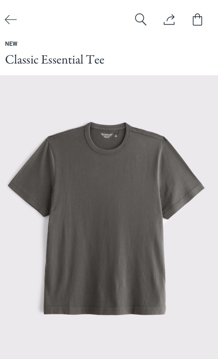 Abercrombie & Fitch Classic Essential Tee Men's M Dark Green Crew Cotton Knit gallery