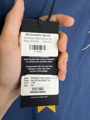 RHUDE REVERSE TEE BLUE SCRIPT LOGO T-SHIRT MEN’S XS-MSRP $315