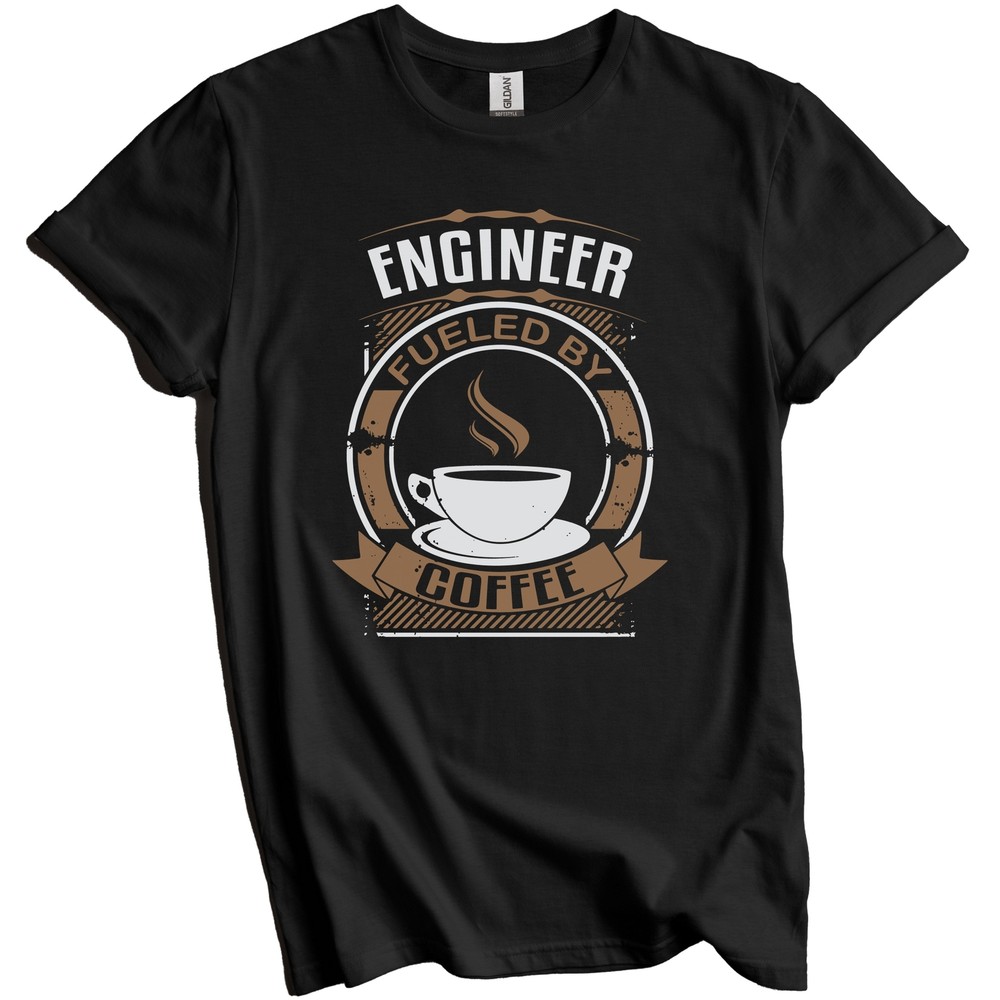 Engineer Fueled By Coffee Funny Engineering Graphic T-Shirt