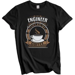 Engineer Fueled By Coffee Funny Engineering Graphic T-Shirt