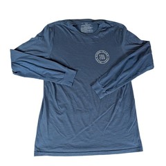Volcom Stone Made Mens Long Sleeve Graphic T-Shirt Slate Blue Heather Crew Neck