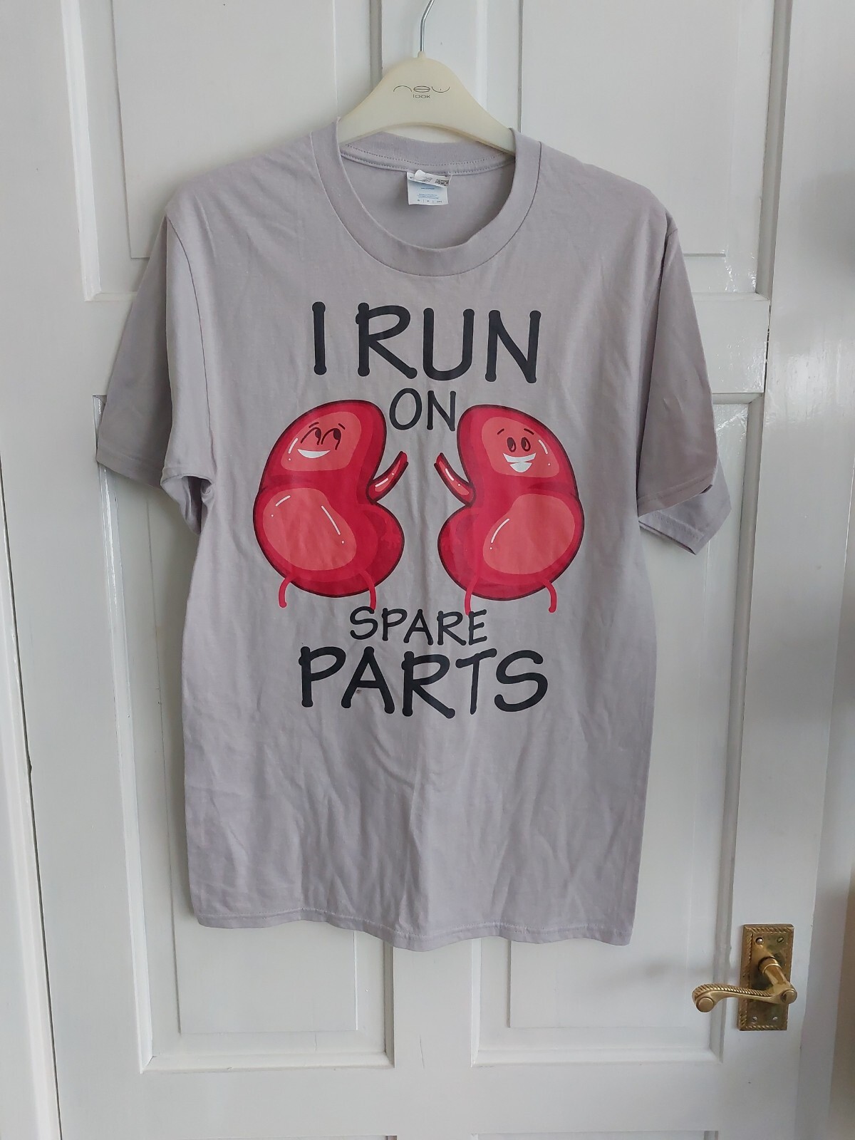 Port & Company I Run On Spare Parts Kidney Transplant T Shirt Uk S Mens Grey