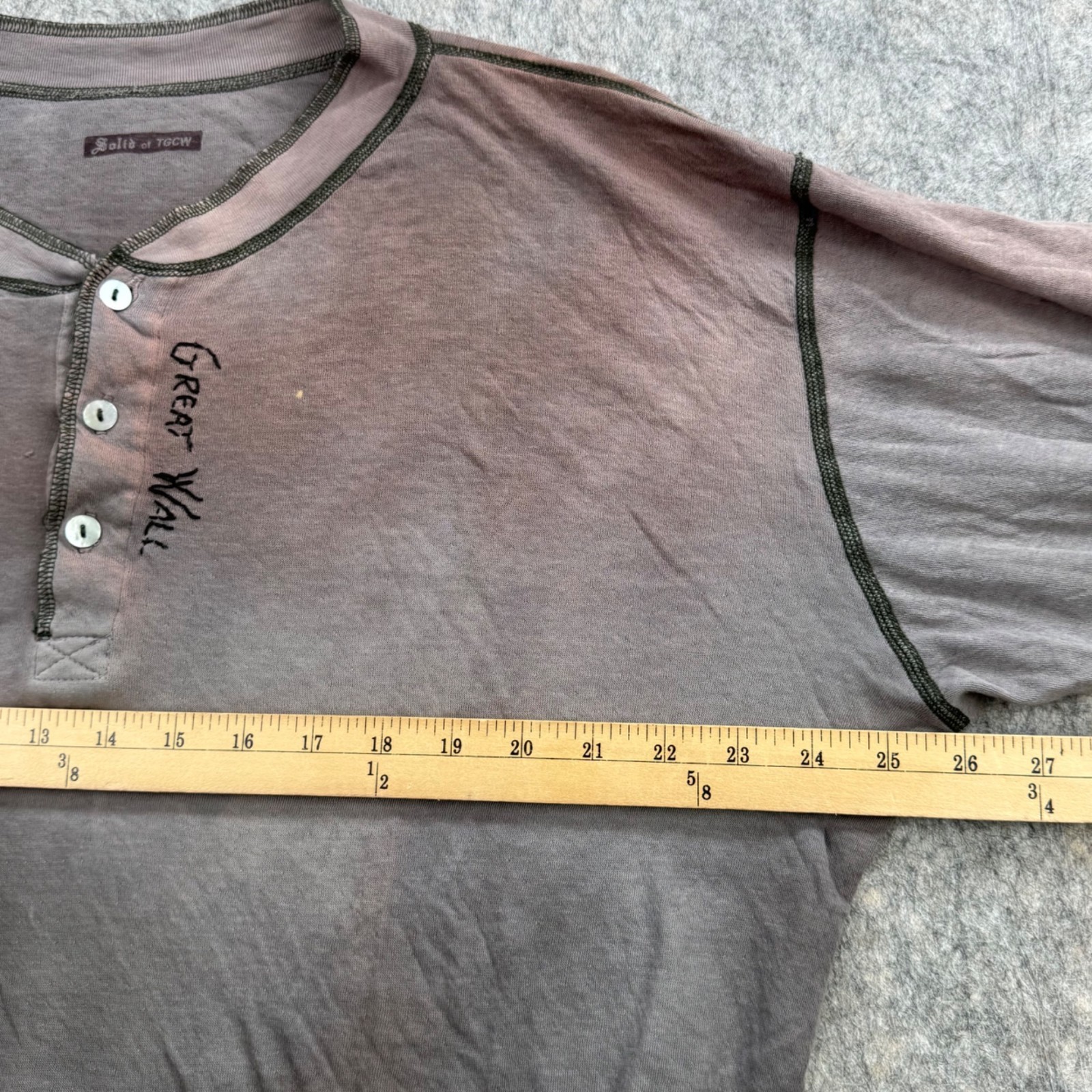The Great China Wall Mens Henley Shirt Sz XXL Long Sleeve gallery
