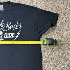 Work Sucks Let’s Ride Motorcycle Biker Skeleton Skull 2-Sided Harley t-shirt XL