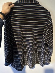 Vintage Levi’s Terry Cloth Stripe Tee Size XL USA 90s Y2K Black Stripes, Zip