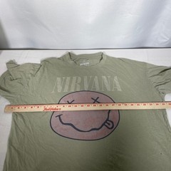 Nirvana Smiley Face Green American Eagle AE Band Tee T-Shirt Men’s MEDIUM