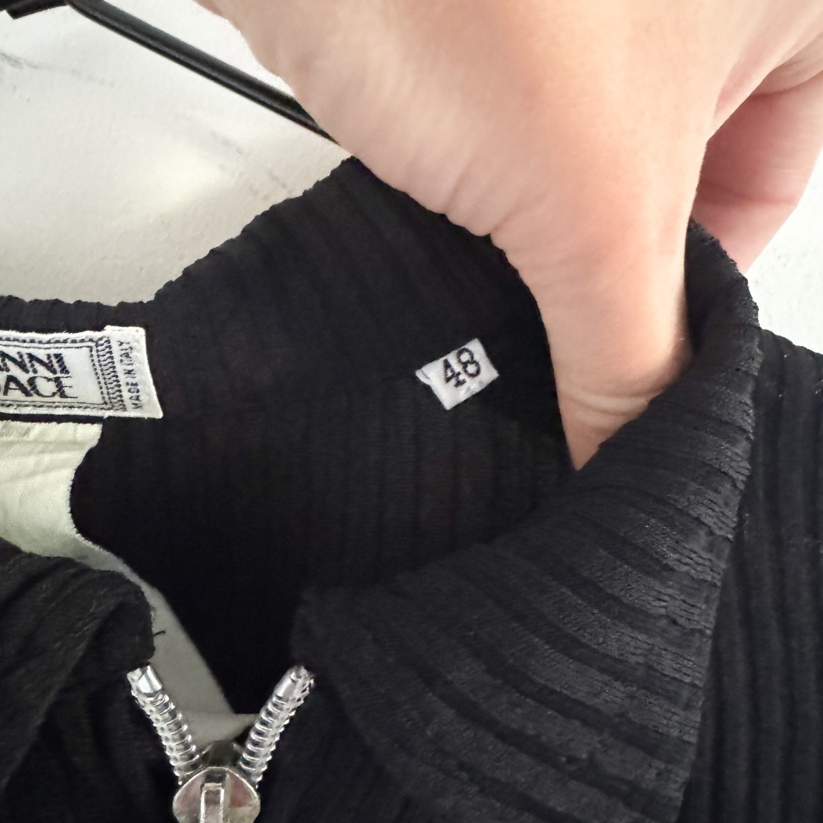 Gianni Versace Vintage Black Semi Sheer Zip Top EU 48 gallery