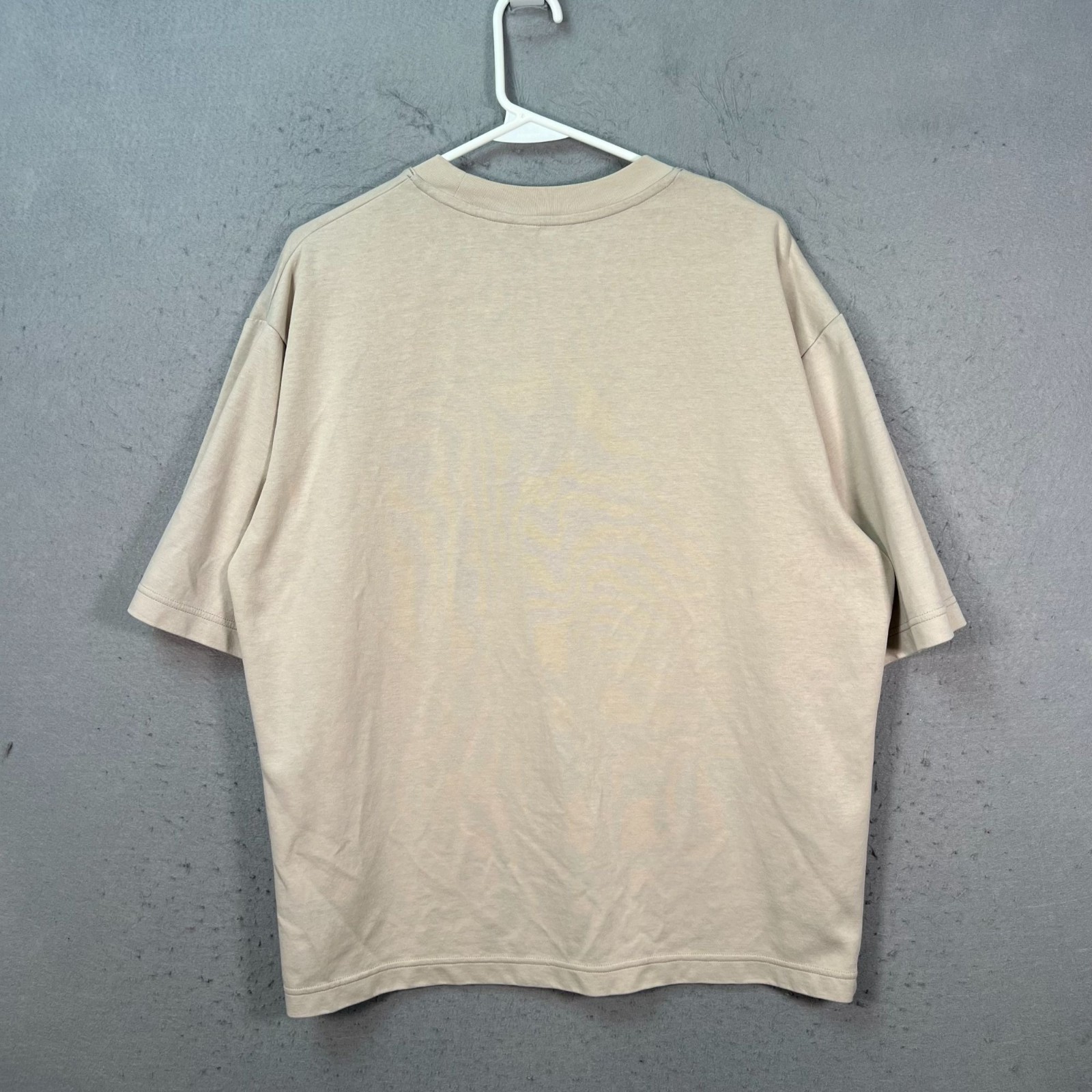 Uniqlo U Mens Large Beige Airism Oversized T-Shirt Cotton Blend Crewneck gallery