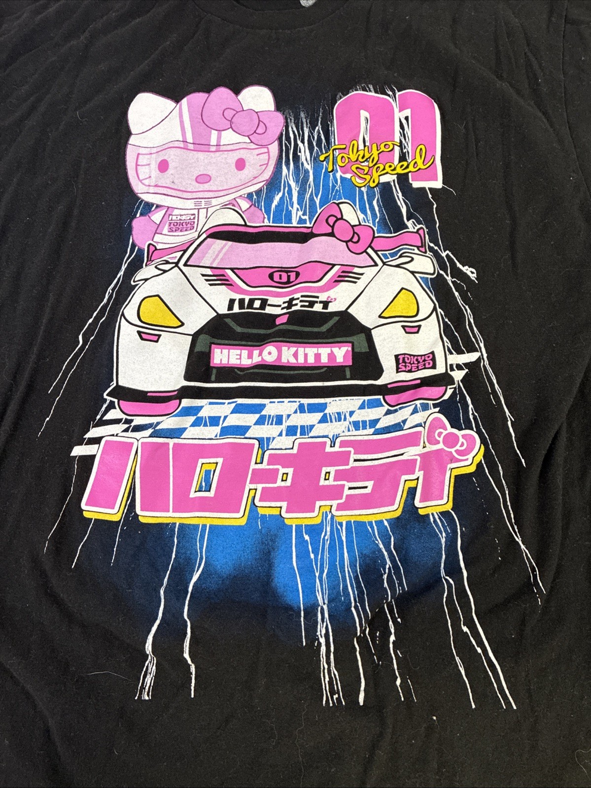 Small Hello Kitty - Adult Tokyo Speed #01 Japan Car Racing Black T-Shirt Large gallery