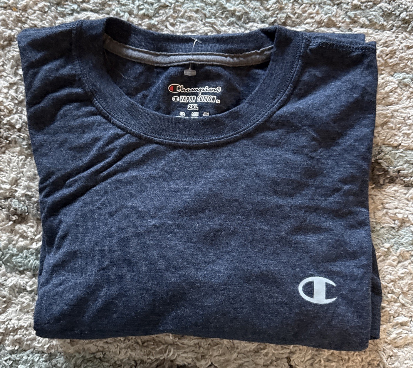 Champion Shirt Men's 2XL Vapor Cotton Blue Activewear Casual Tee gallery