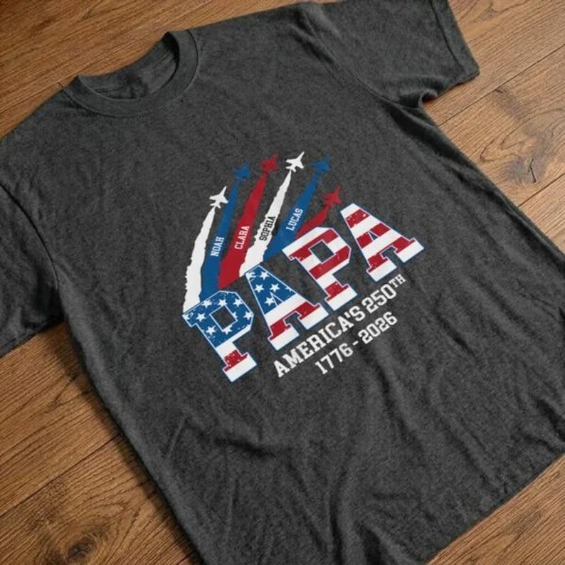 Personalized Papa America 250th Anniversary, Gift For Dad, 1776-2026 Shirt gallery
