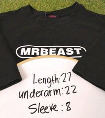 Mr. Beast Size Large Black Tee Shirt Graphic Print “2022 Collection”