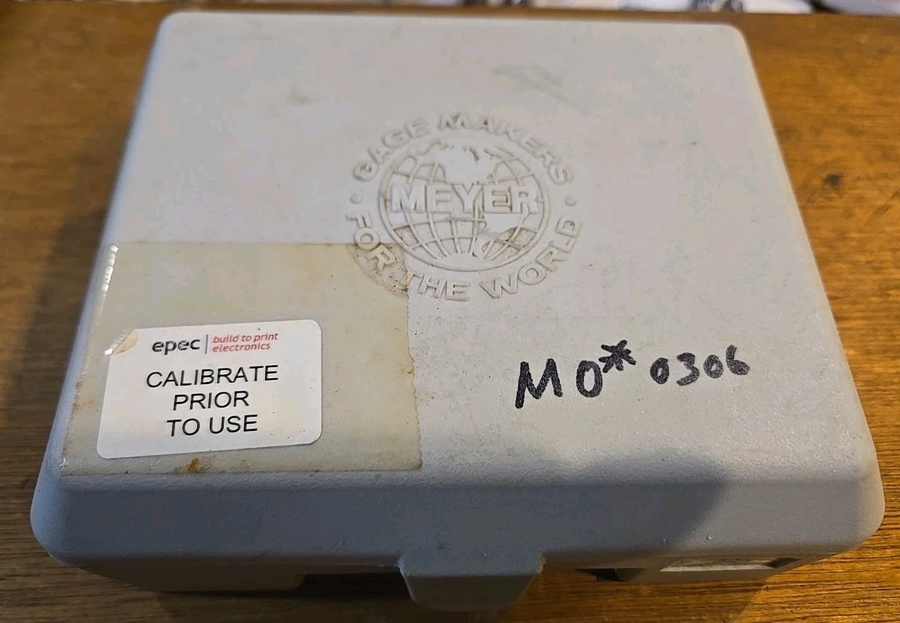 Meyer M-0 Plus .011-.060” Pin Gage Set, With Wooden Case, All Parts Included