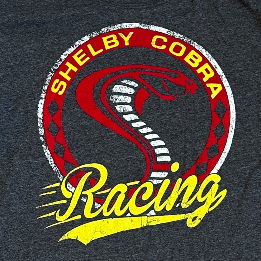 Shelby Cobra Racing TShirt Medium Charcoal Grey Fifth Sun Flocked Graphic gallery