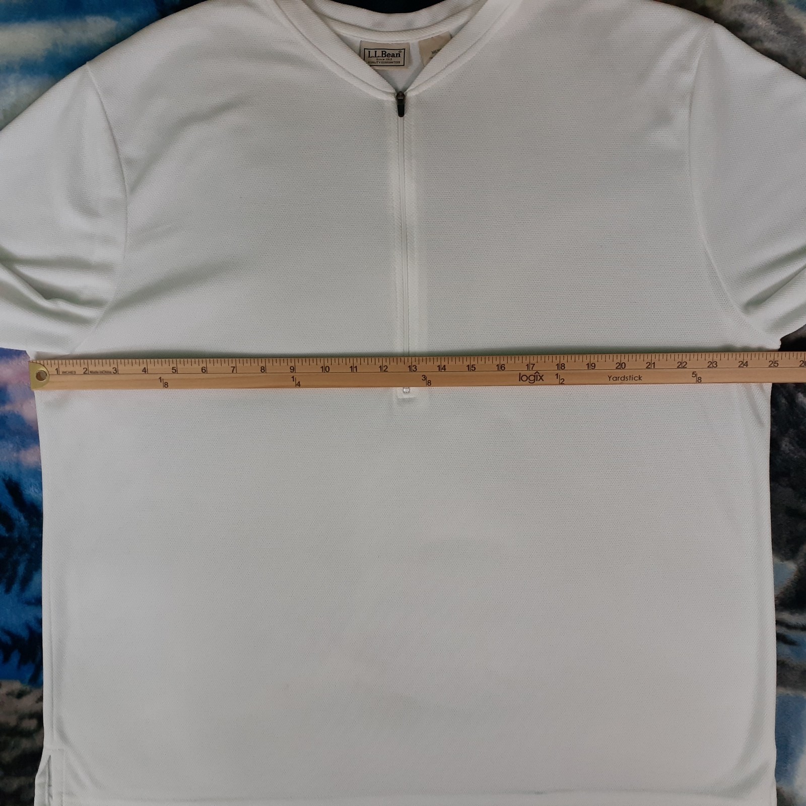 L.L. Bean 1/4 Zip Tee Shirt Mens XL White Short Sleeve Lightweight Preppy Casual gallery