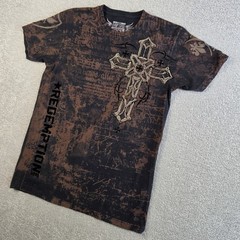 Raw State Premium Redemption Shirt Mens Large Y2K Grunge Textured