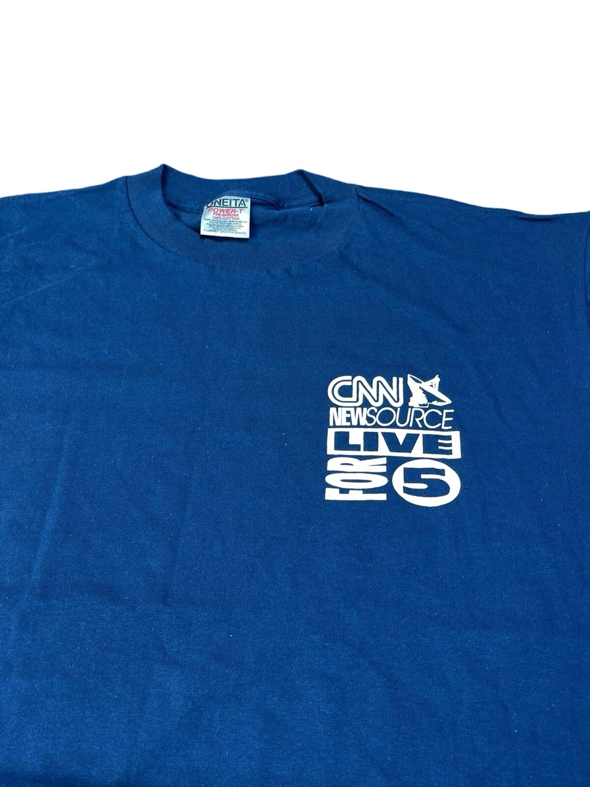 Vintage 90’s CNN New Source Live For 5 Single Stitch T Shirt Men’s Size XL USA gallery