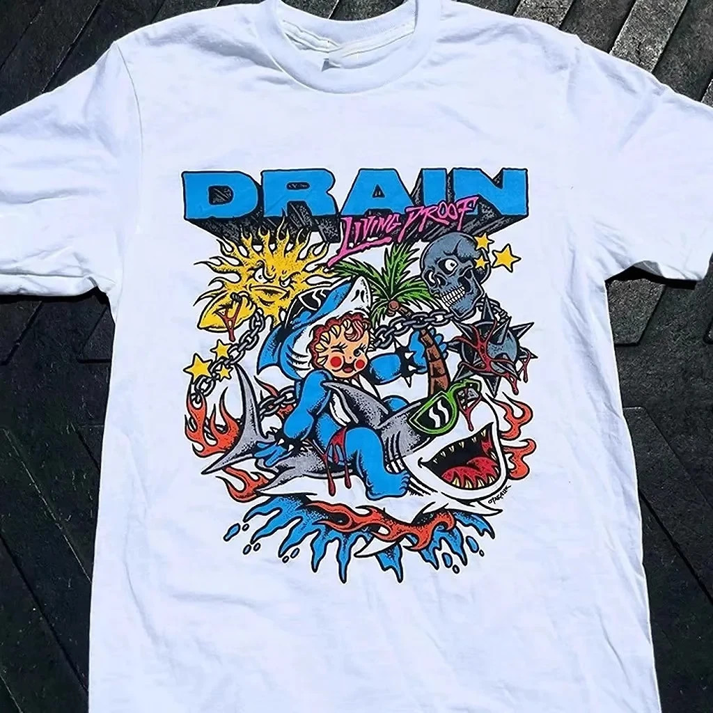 Drain Band Living Proof Tour White T Shirt Full Size S-5XL gallery