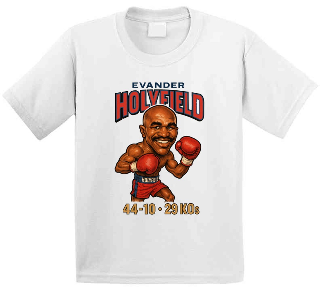 Evander Holyfield Caricature Boxing Record T Shirt gallery