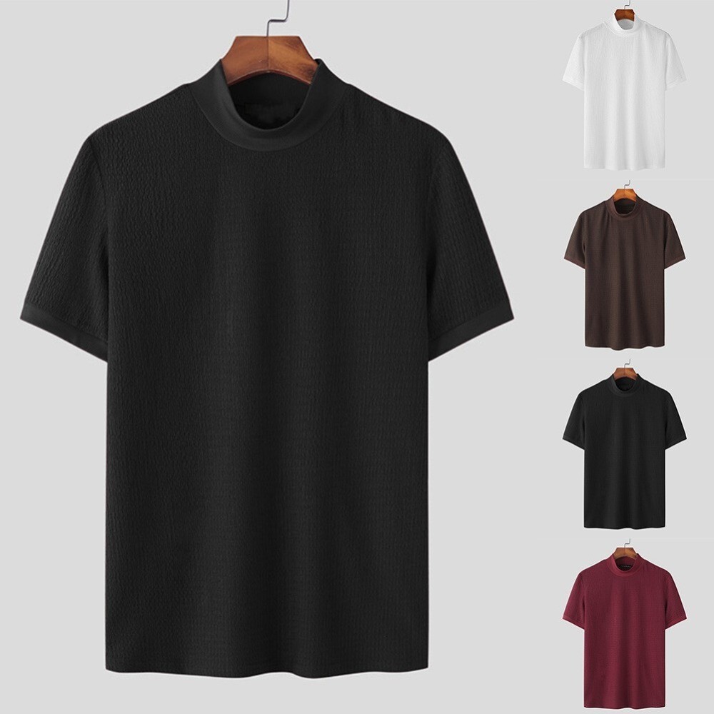 Mens KnitwearT-Shirts Mock Neck Sweater T-Shirt Turtleneck Undershirt gallery