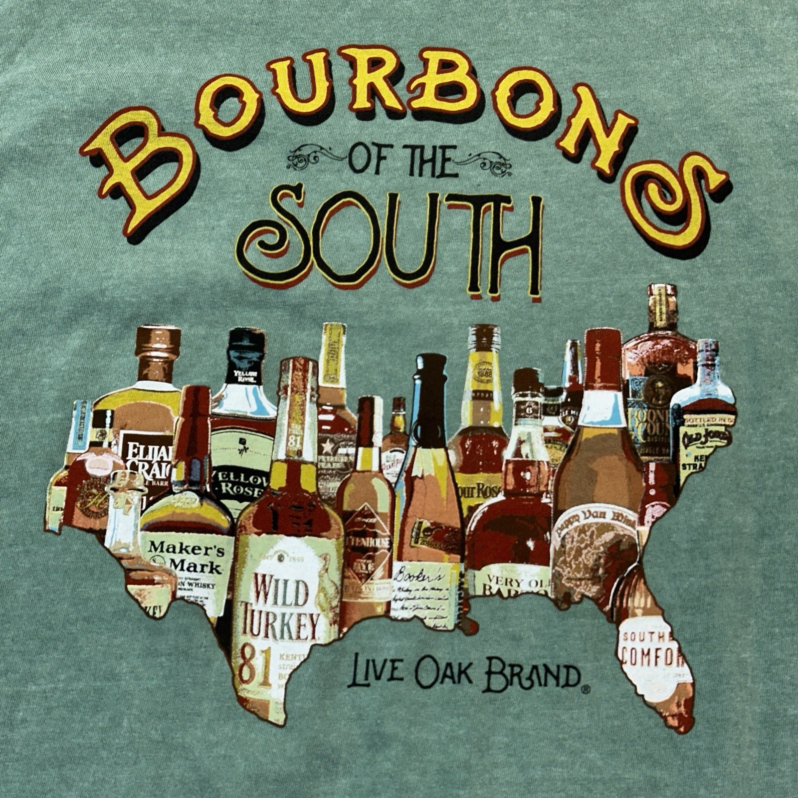 Live Oak Brand Shirt Mens XL Green Bourbons Of The South Long Sleeve Pocket Tee gallery