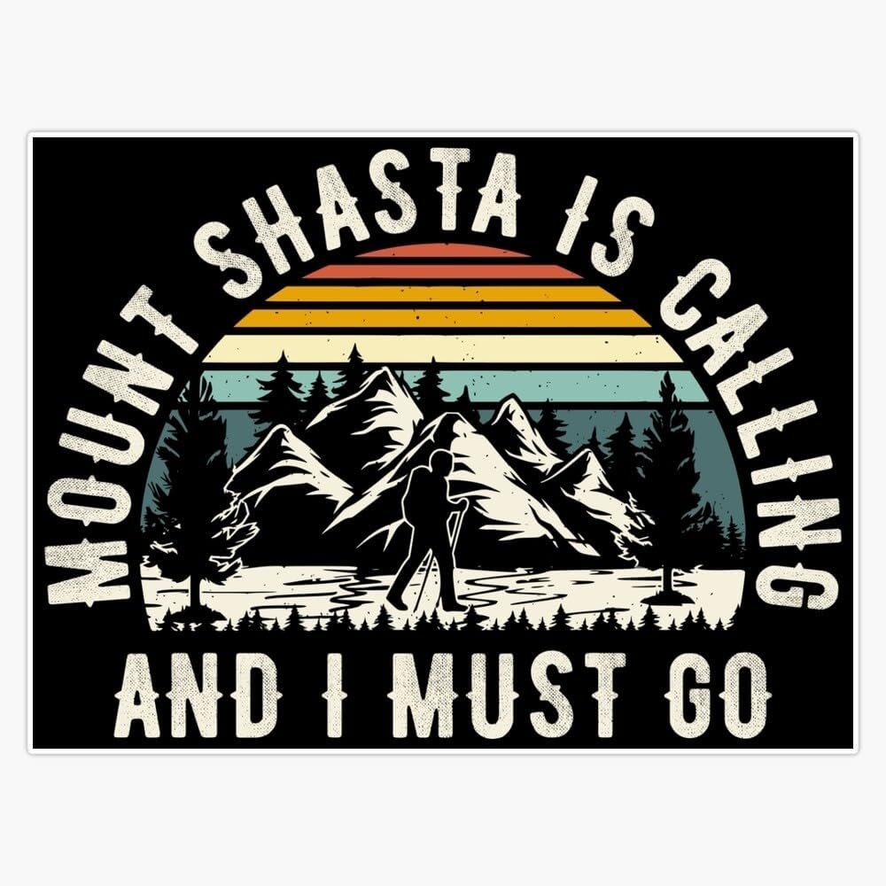 Mount Shasta is calling, and I must go. Window Water Bottle Bumper Sticker Decal gallery