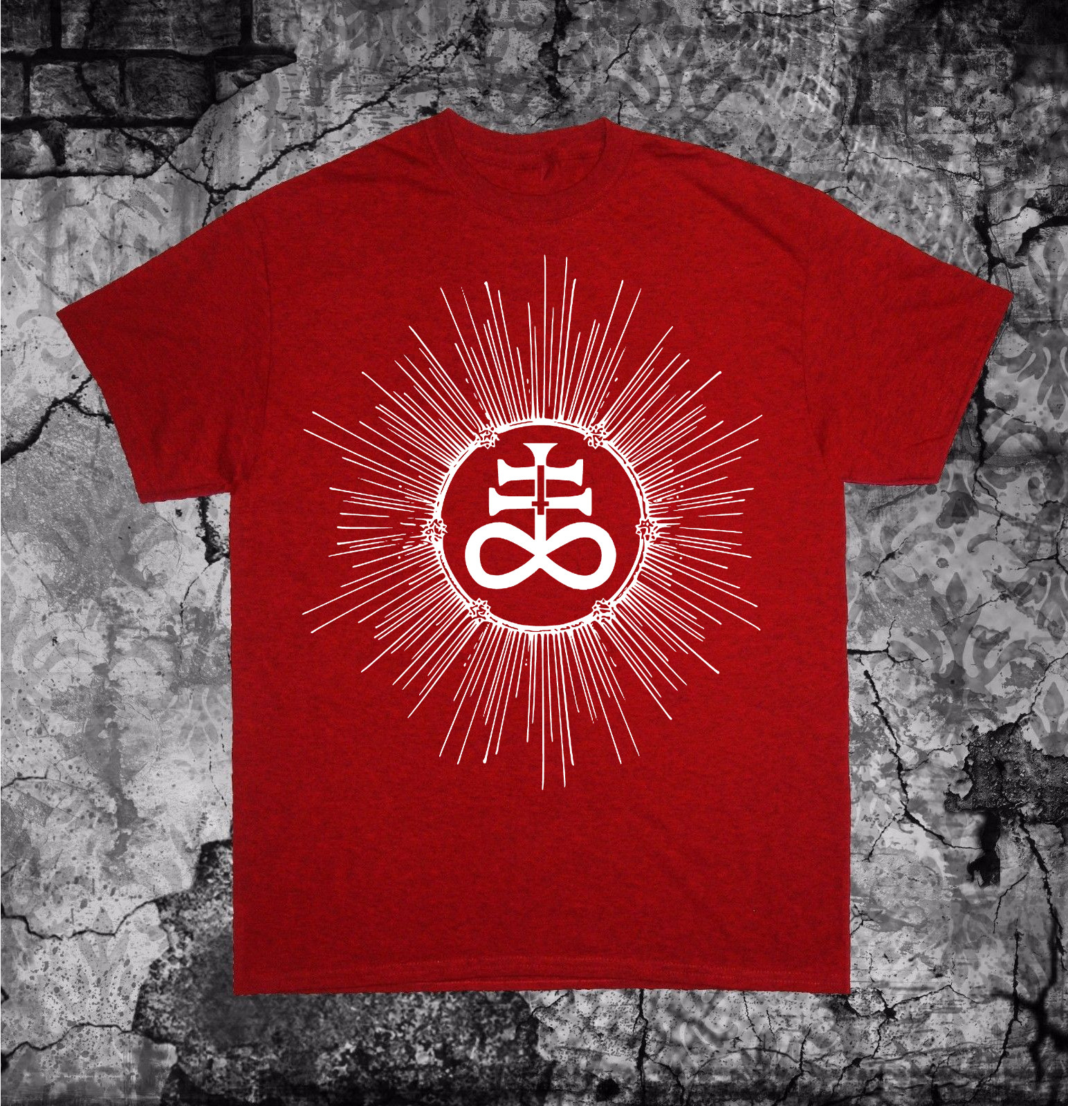 Leviathan Cross T Shirt Punk Occult Gothic Baphomet Satanic Goat Skull Pentagram gallery