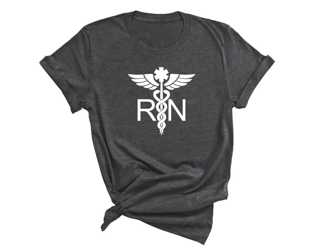 RN Registered Nurse Caduceus Bella Canvas T-Shirt gallery