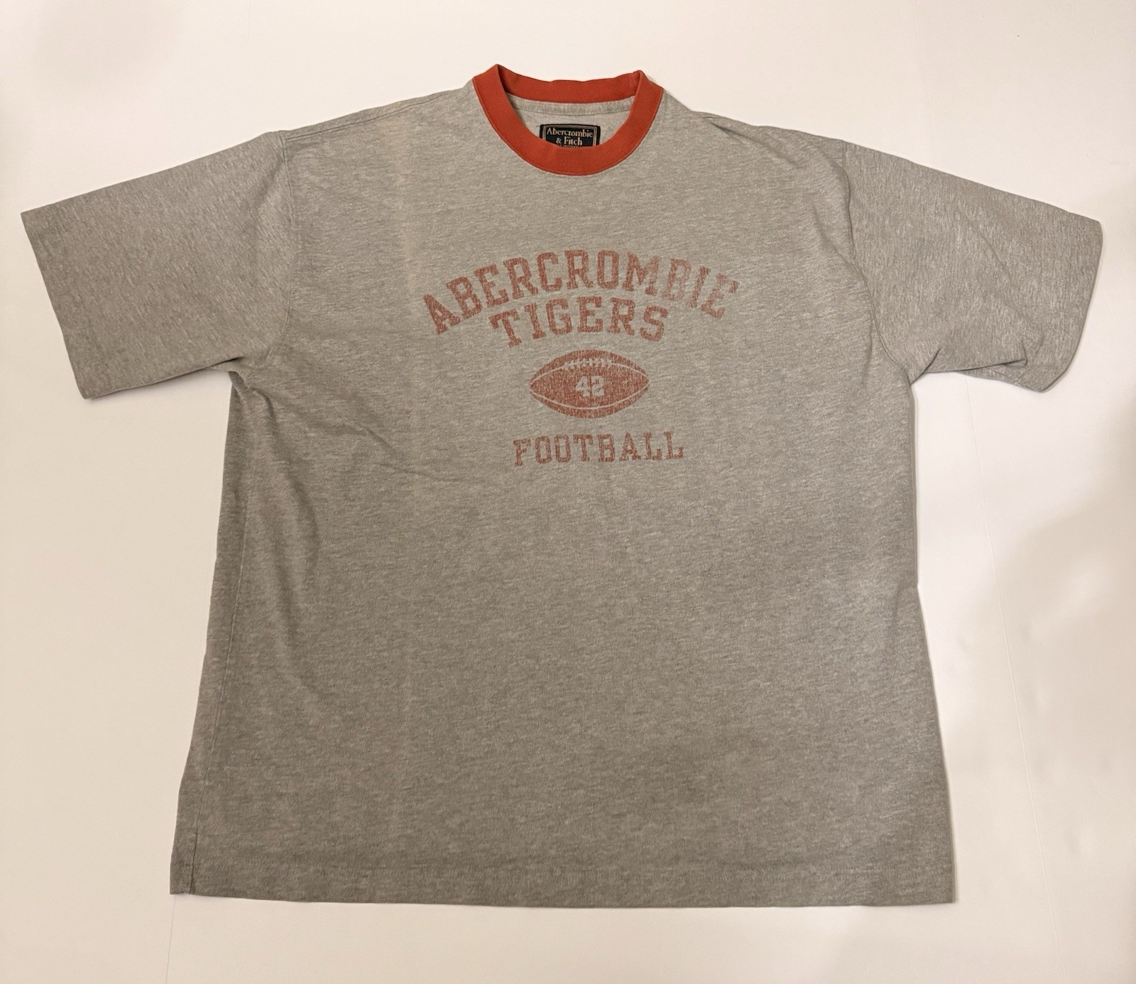 Vintage Abercrombie & Fitch Tigers Football Grey and Orange Tshirt gallery