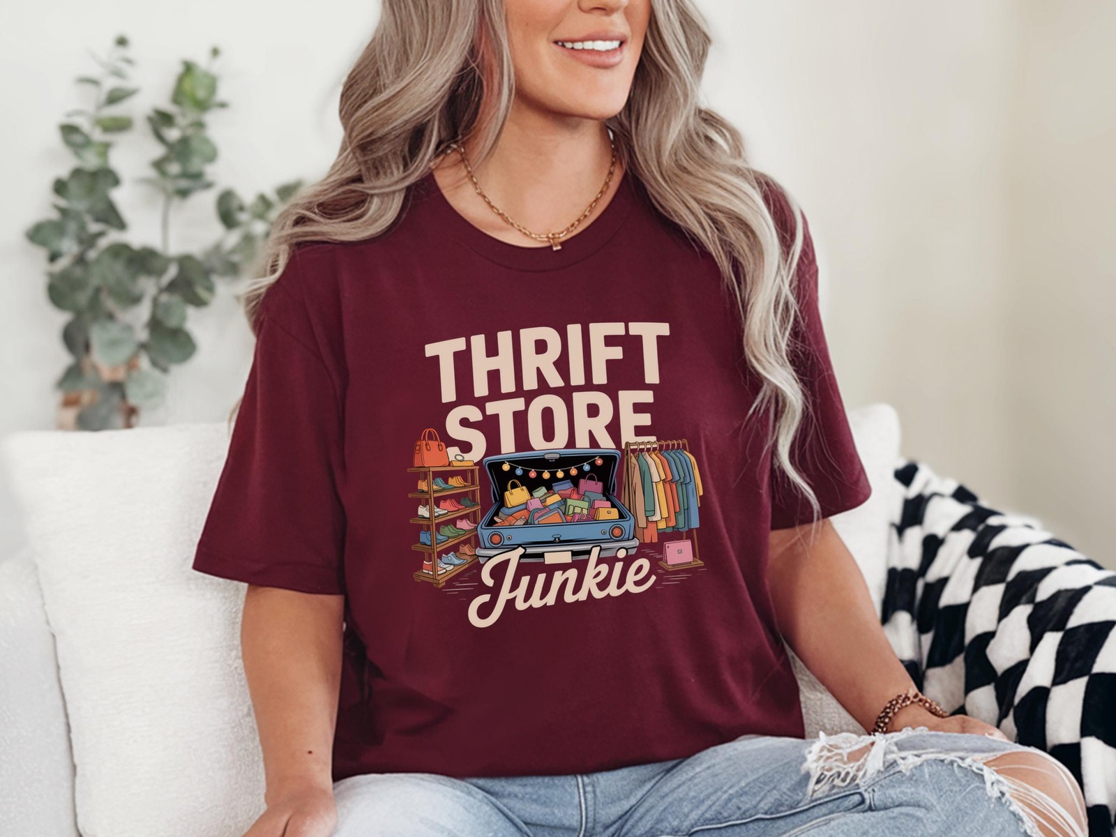 Thrift Store Junkie Shirt Thrifting Lover Gift Yard Sales Tee gallery
