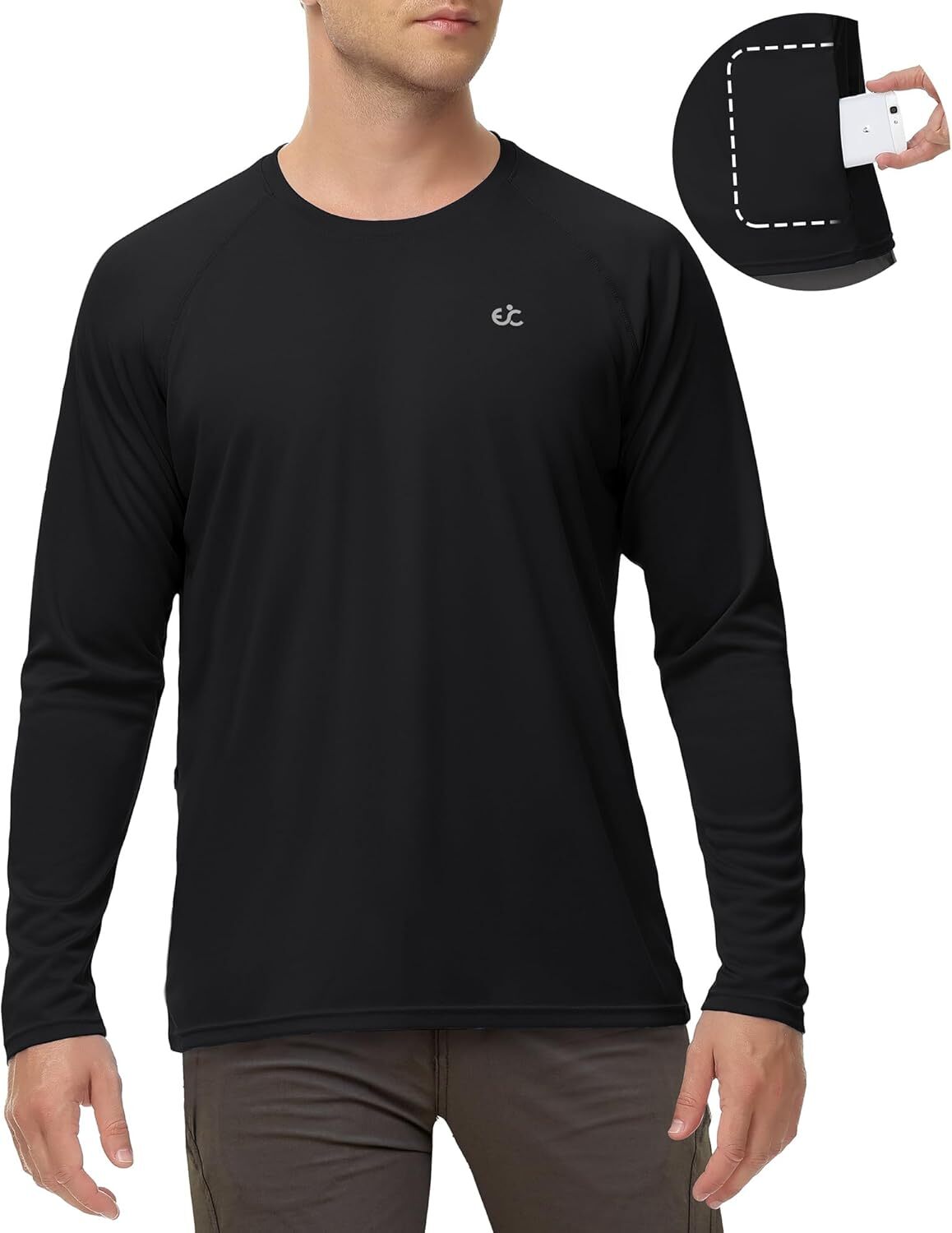 Men's UPF 50+ Quick-Dry Rash Guard Long Sleeve Swim Fishing Shirt gallery