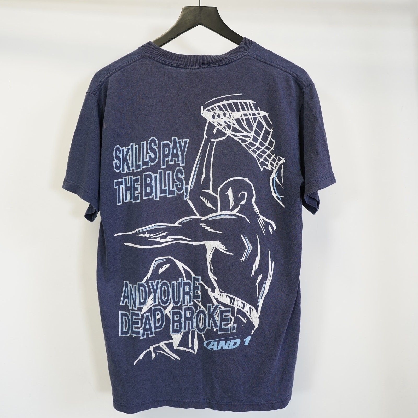 Vintage AND1 Skills Pay the Bills Basketball T-Shirt Men's M And One Y2K 90s gallery