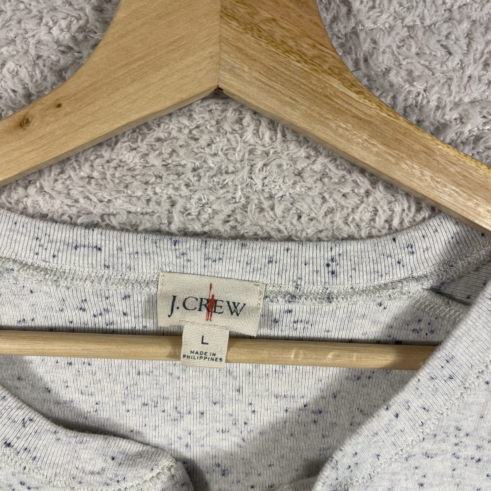 J. Crew Shirt Mens Large Gray Oarsman Heritage Brushed Rib Knit Henley Vintage gallery