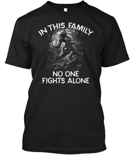 Family No One Fights Alone Wolf T-Shirt Made in the USA Size S to 5XL