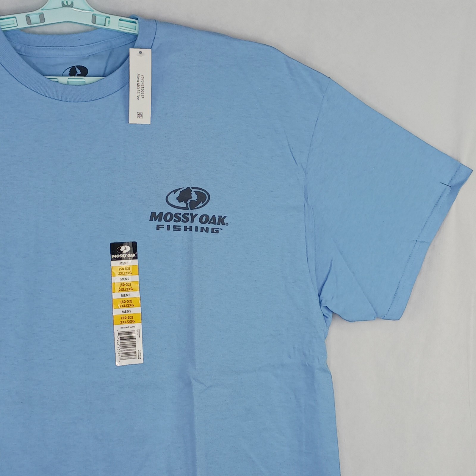Mossy Oak Men's Fishing T-Shirt Outdoors Sportsman Lightblue 2XL 50-52 summer gallery