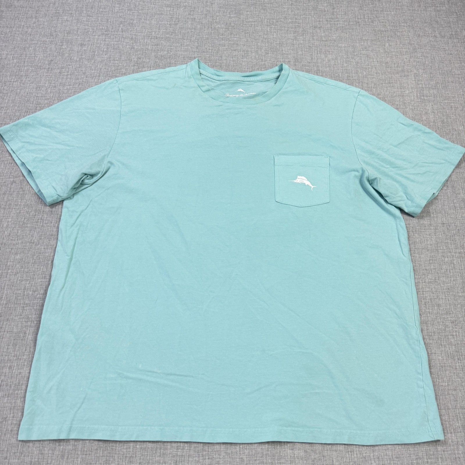 Tommy Bahama Shirt Mens Large Green Screen Shot Graphic Pocket Cotton Tee gallery