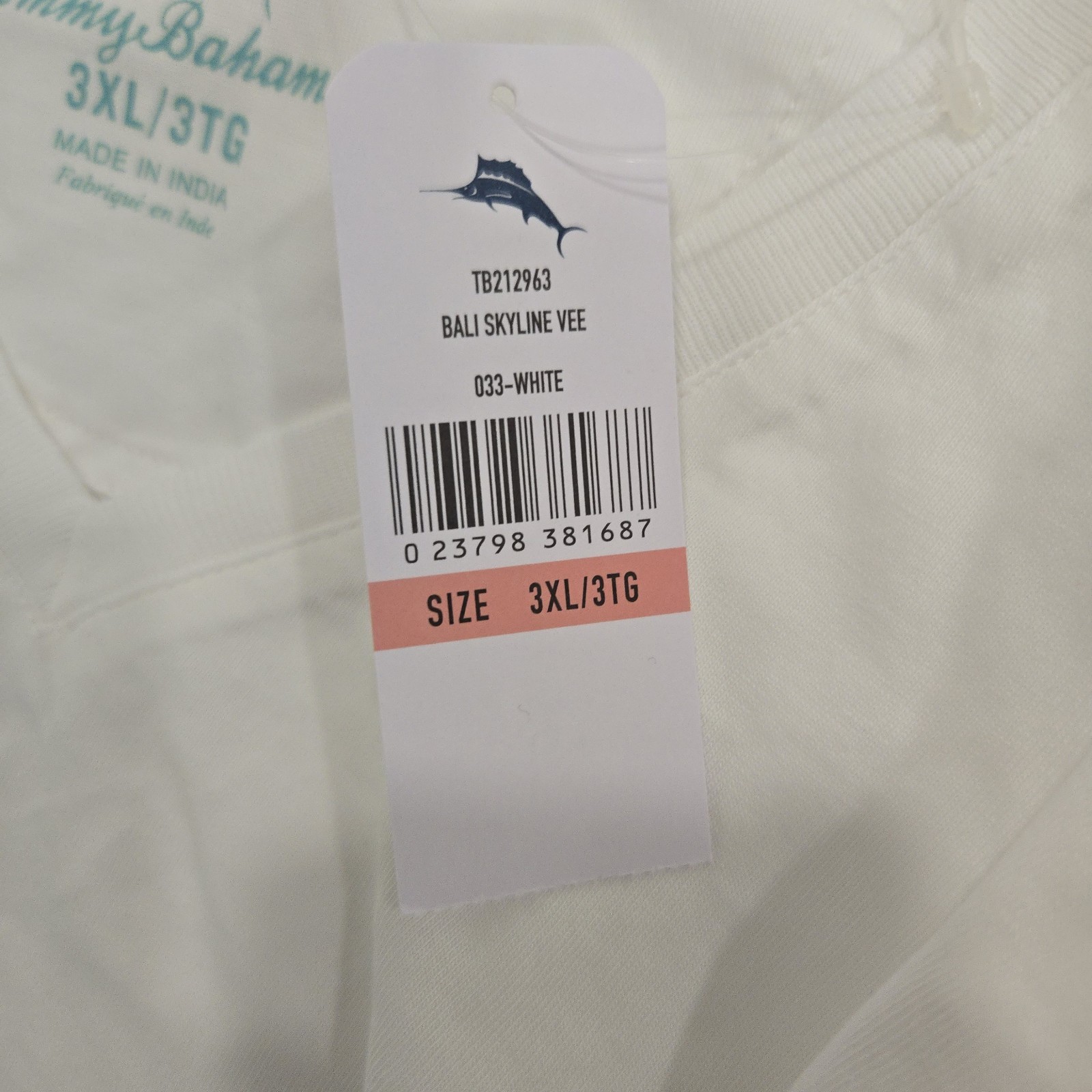 NWT TOMMY BAHAMA White Bali Skyline 100% Supima Cotton T-shirt 3XL V Neck gallery