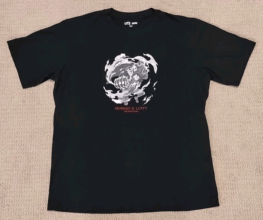 Uniqlo UT One Piece T Shirt Men's L Black Graphic Anime Monkey D Luffy Red Hawk gallery