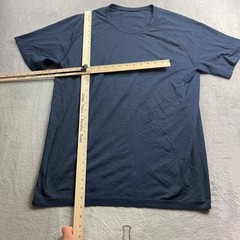 Lululemon Metal Vent Tech Mens Short Sleeve Shirt Navy Blue Heathered Training L