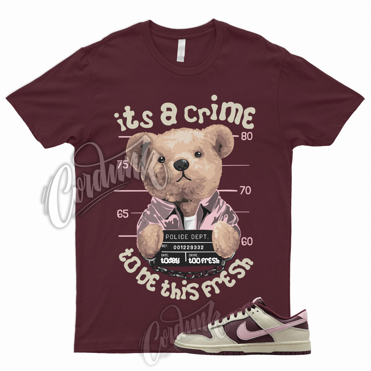 CRIME T Shirt to Match Dunk Low Valentines Day Pale Ivory Medium Soft Pink Night gallery