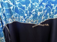 Silver Bait Mens Multi Blue Colors Long Sleeve Performance Fishing Shirt Size L