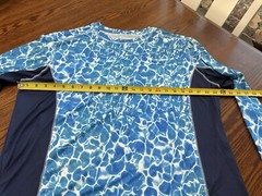Silver Bait Mens Multi Blue Colors Long Sleeve Performance Fishing Shirt Size L