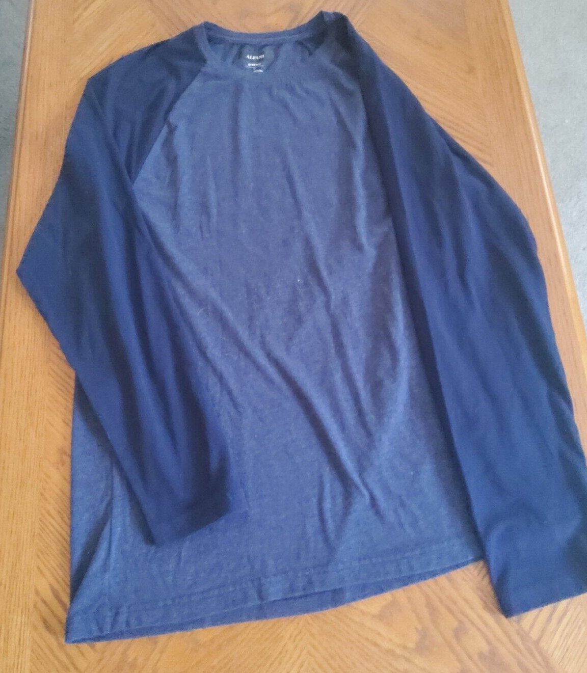 ALFANI MENS EASY CARE COLORBLOCK T-SHIRT-LARGE-BLUES-CREW NECK-LONG SLEEVES-*NEW gallery