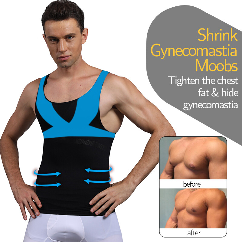 Mens Belly Compression Vest T Shirt Slimming Body Shaper Shapewear Tank Top DLGM gallery