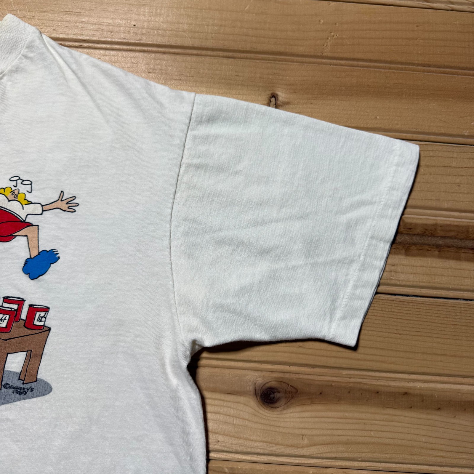 Vintage 80s 1989 Mr Armchair Athlete Cartoon Beer Funny Dad Core Shirt USA Large gallery
