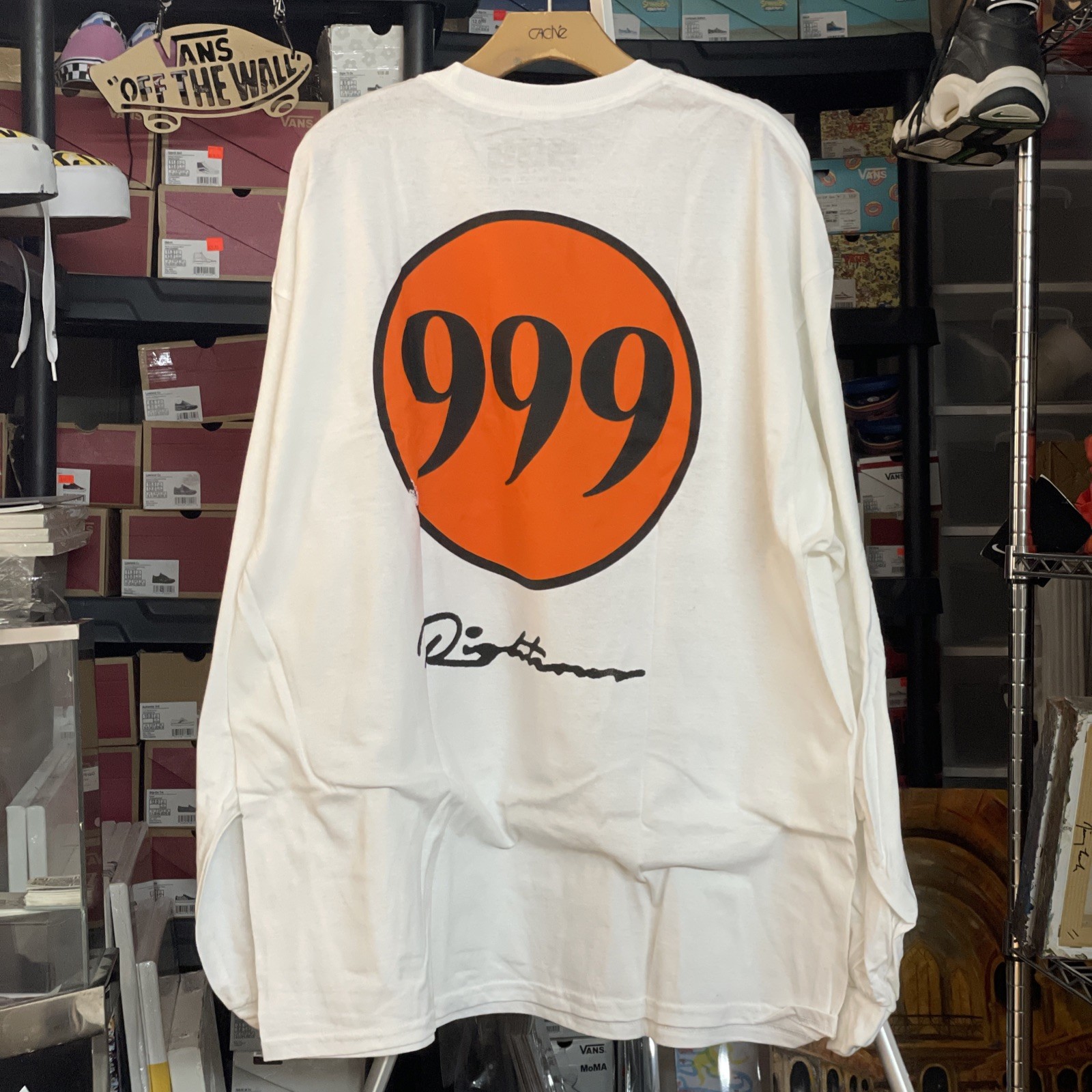 Sz XXL – 2020 Vintage Distressed Juice Wrld Righteous 999club White Longsleeve